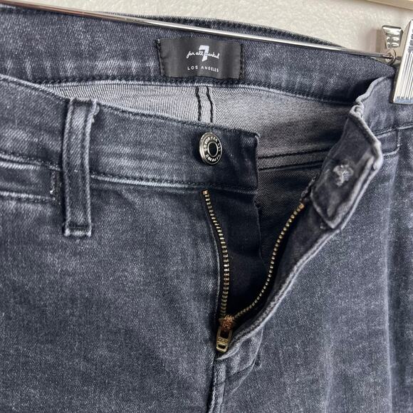 7 For All Mankind Dojo Jeans Women's Size 26 Black Wash Denim Flare Stretch - Picture 7 of 12